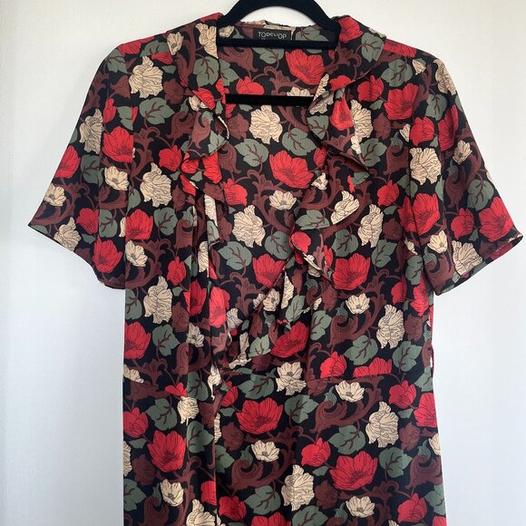 TOPSHOP Floral Print Wrap Dress - Picture 4 of 7